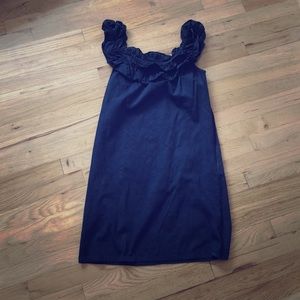 Off-the-shoulder Navy Blue Cocktail Dress